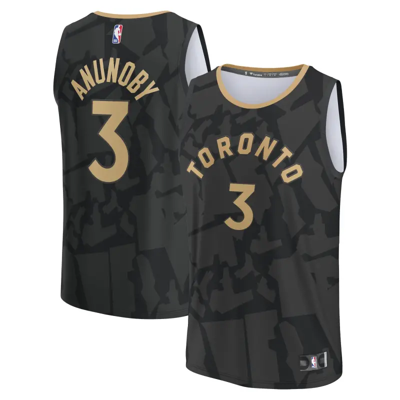 men8217s toronto raptors og anunoby fanatics black fastbreak jersey - city edition